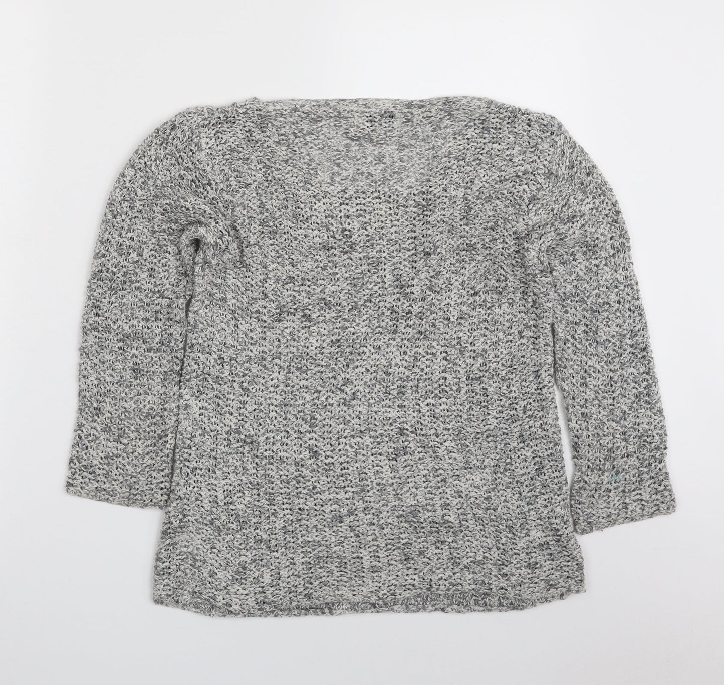 Papaya Womens Grey Boat Neck  Cotton Pullover Jumper Size S