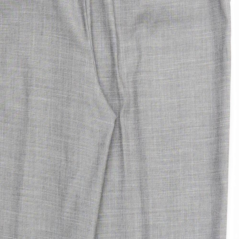 Marks and Spencer Womens Grey  Polyester Dress Pants Trousers Size 16 L28 in Regular Button