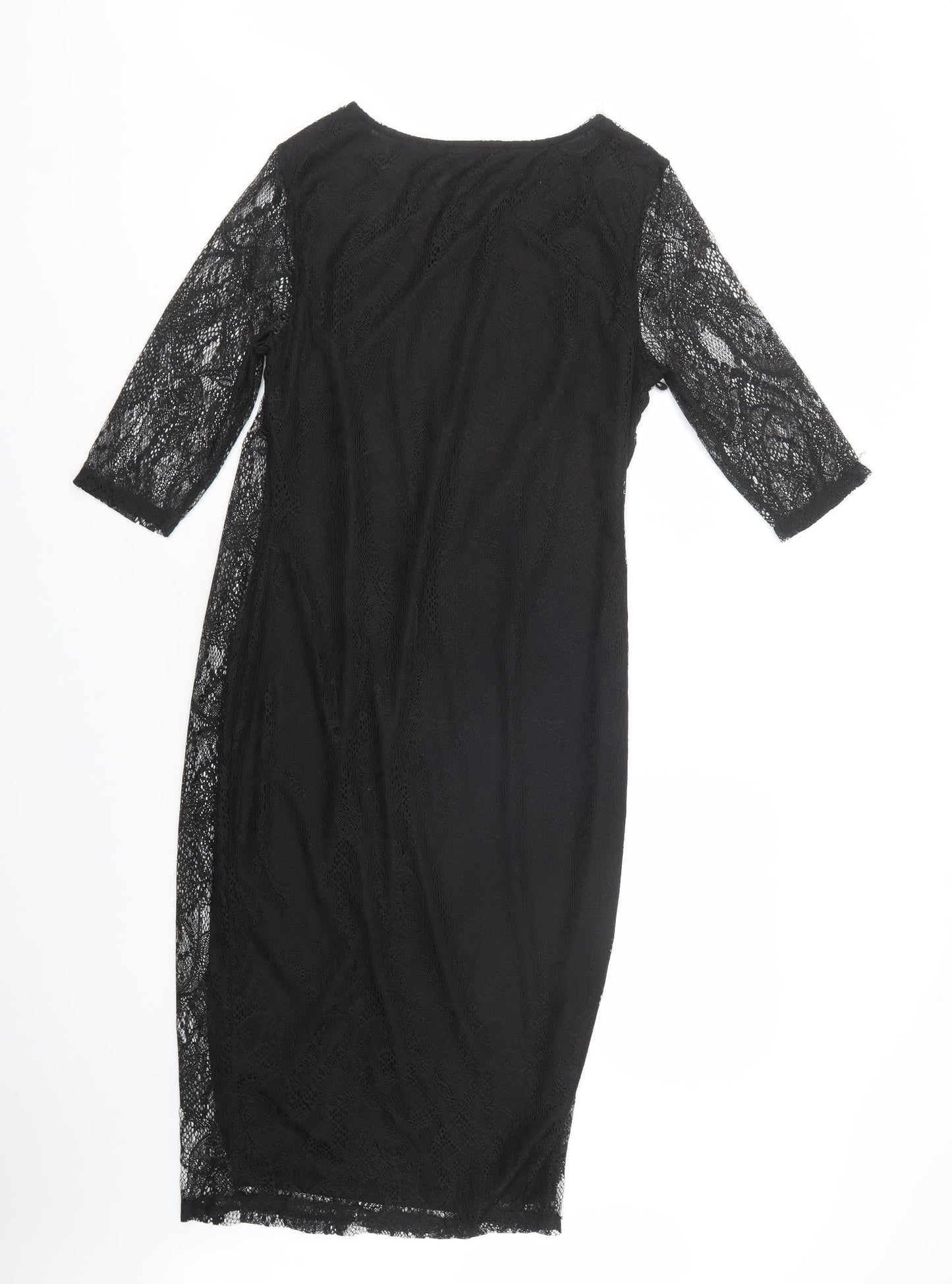 George Womens Black  Polyester Bodycon  Size 12  Boat Neck Pullover