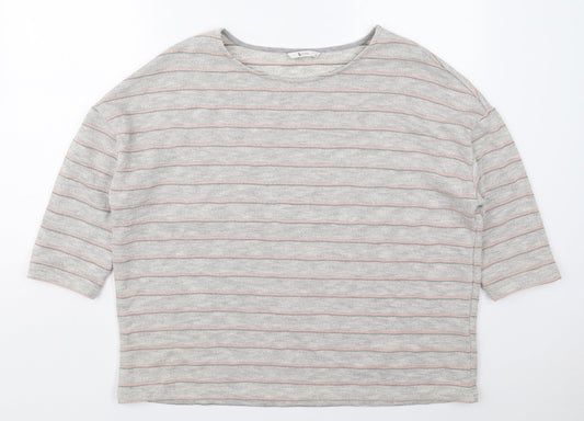 TU Womens Grey Striped Cotton Pullover Sweatshirt Size 20  Pullover