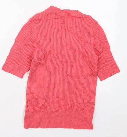 Marks & Spencer Womens Pink Crew Neck  Viscose Pullover Jumper Size 10