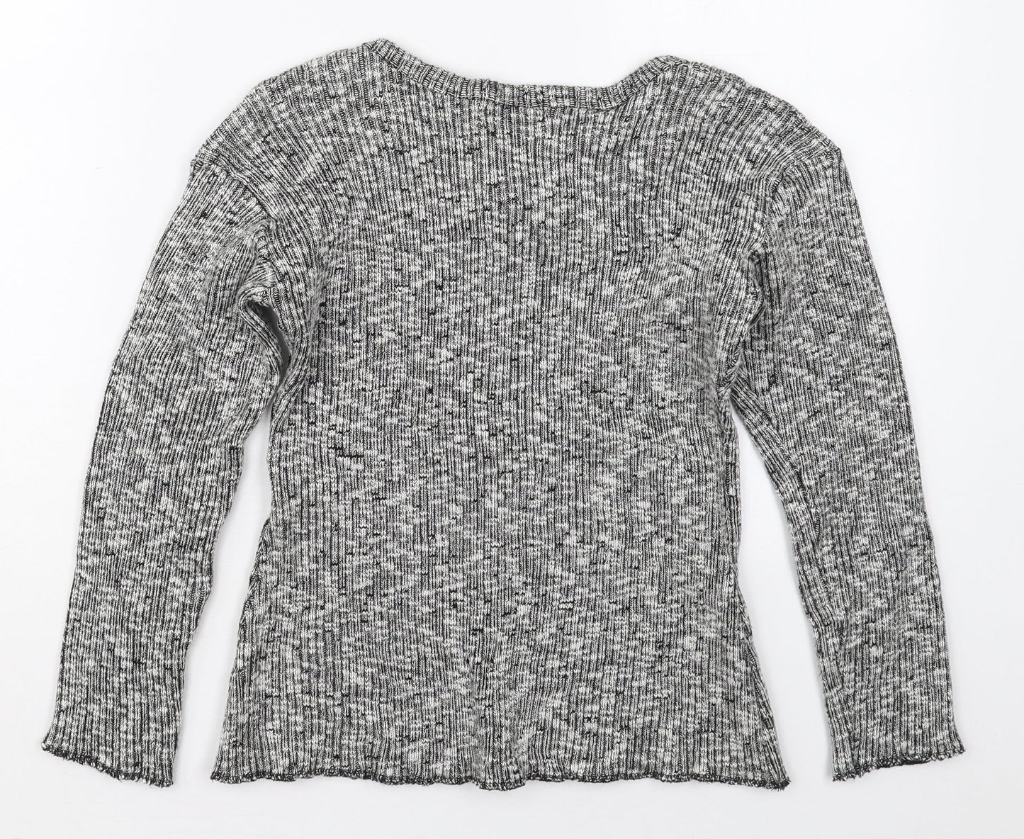 Jealous Womens Grey Round Neck  Acrylic Pullover Jumper Size S