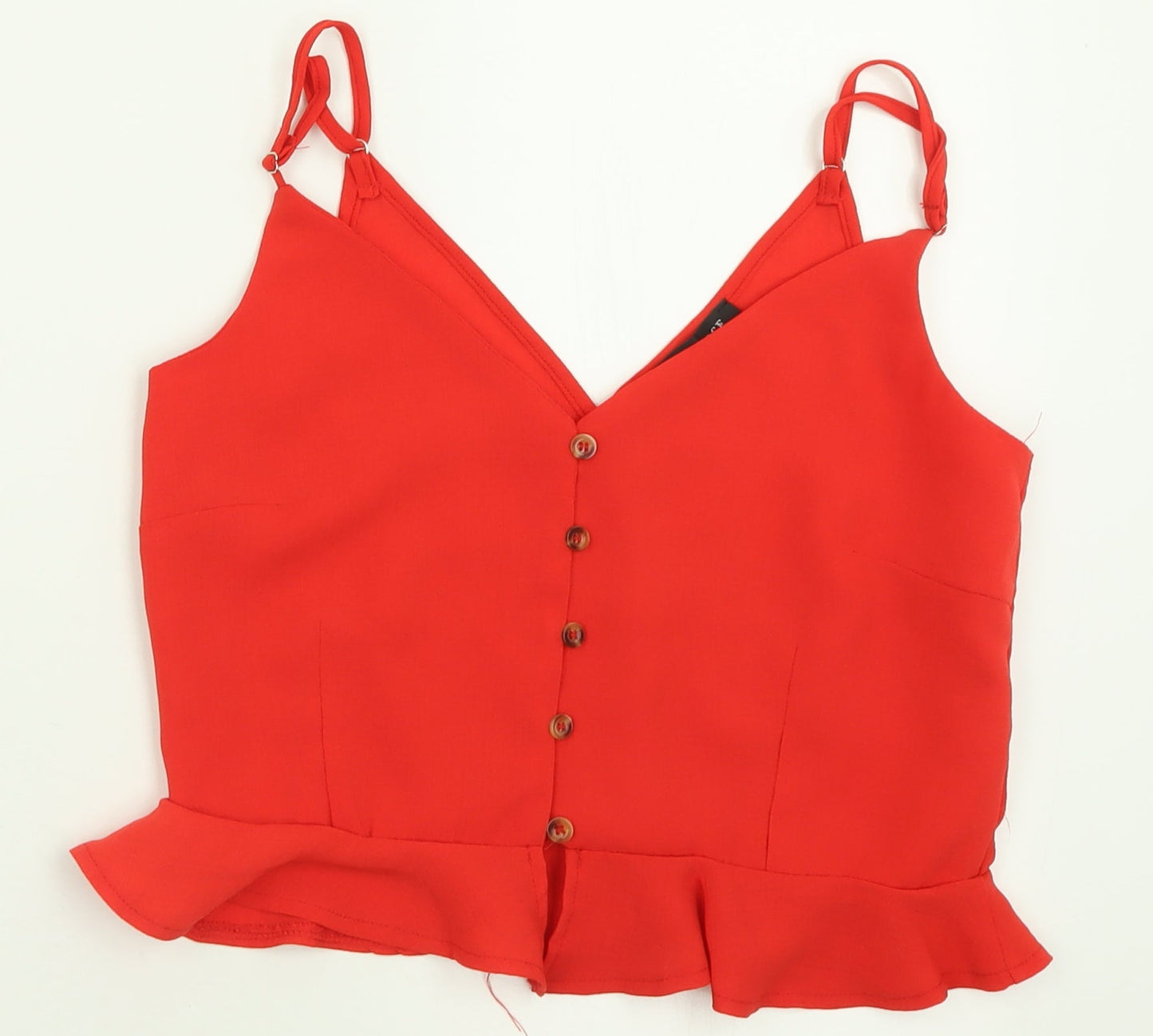 Cameo Rose Womens Red  Polyester Cropped Tank Size 6 V-Neck