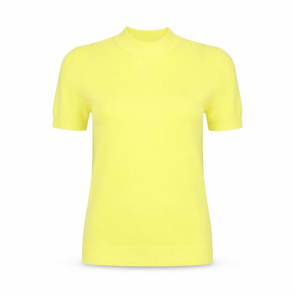 Bassini Womens Yellow Crew Neck  Acrylic Pullover Jumper Size S