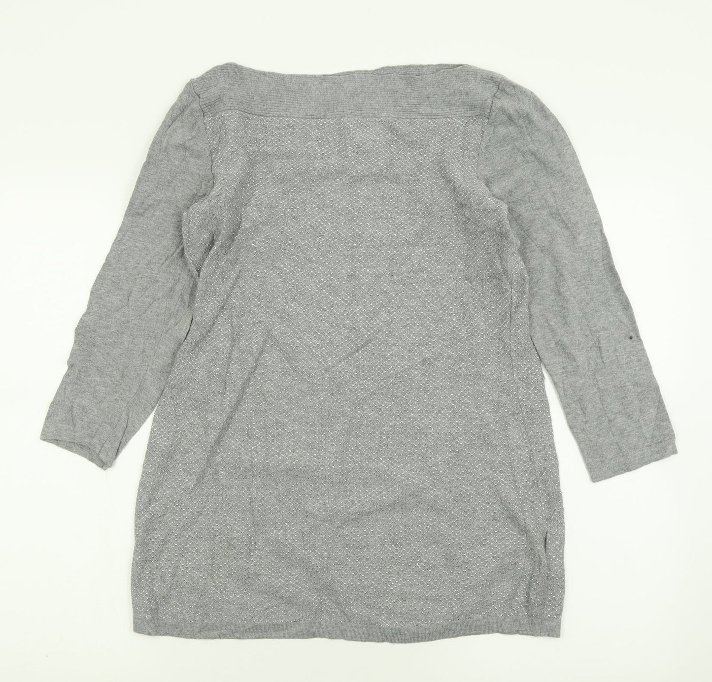 NXT Womens Grey Boat Neck  Cotton Pullover Jumper Size 12