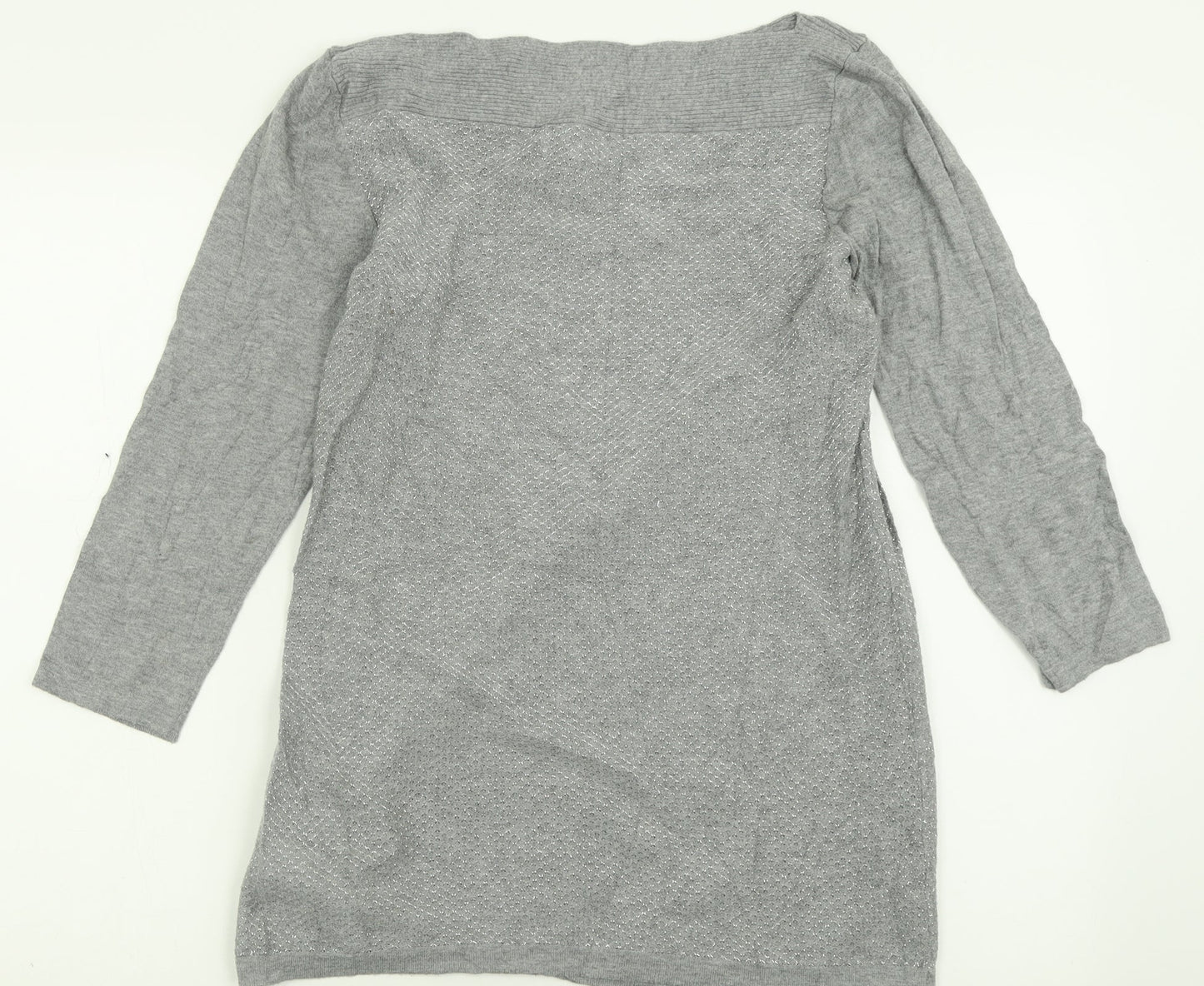 NXT Womens Grey Boat Neck  Cotton Pullover Jumper Size 12