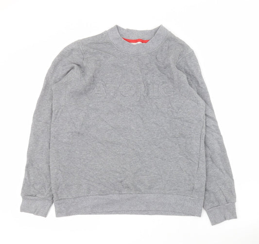 ATOMIC Boys Grey  Cotton Pullover Sweatshirt Size M  Pullover - 13 +