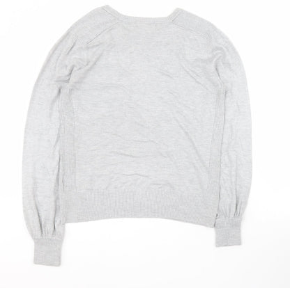 Next Womens Grey Round Neck  Polyester Pullover Jumper Size 10