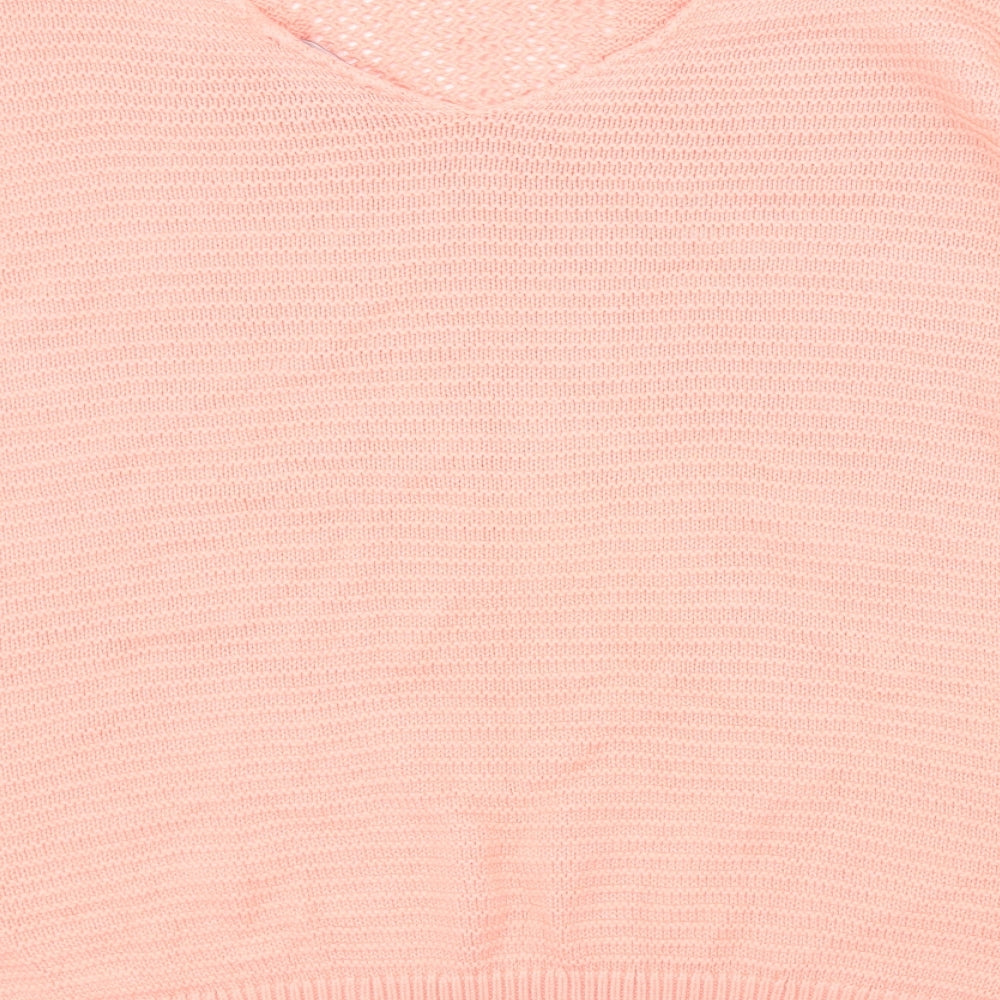 Primark Womens Pink Round Neck  Acrylic Pullover Jumper Size M