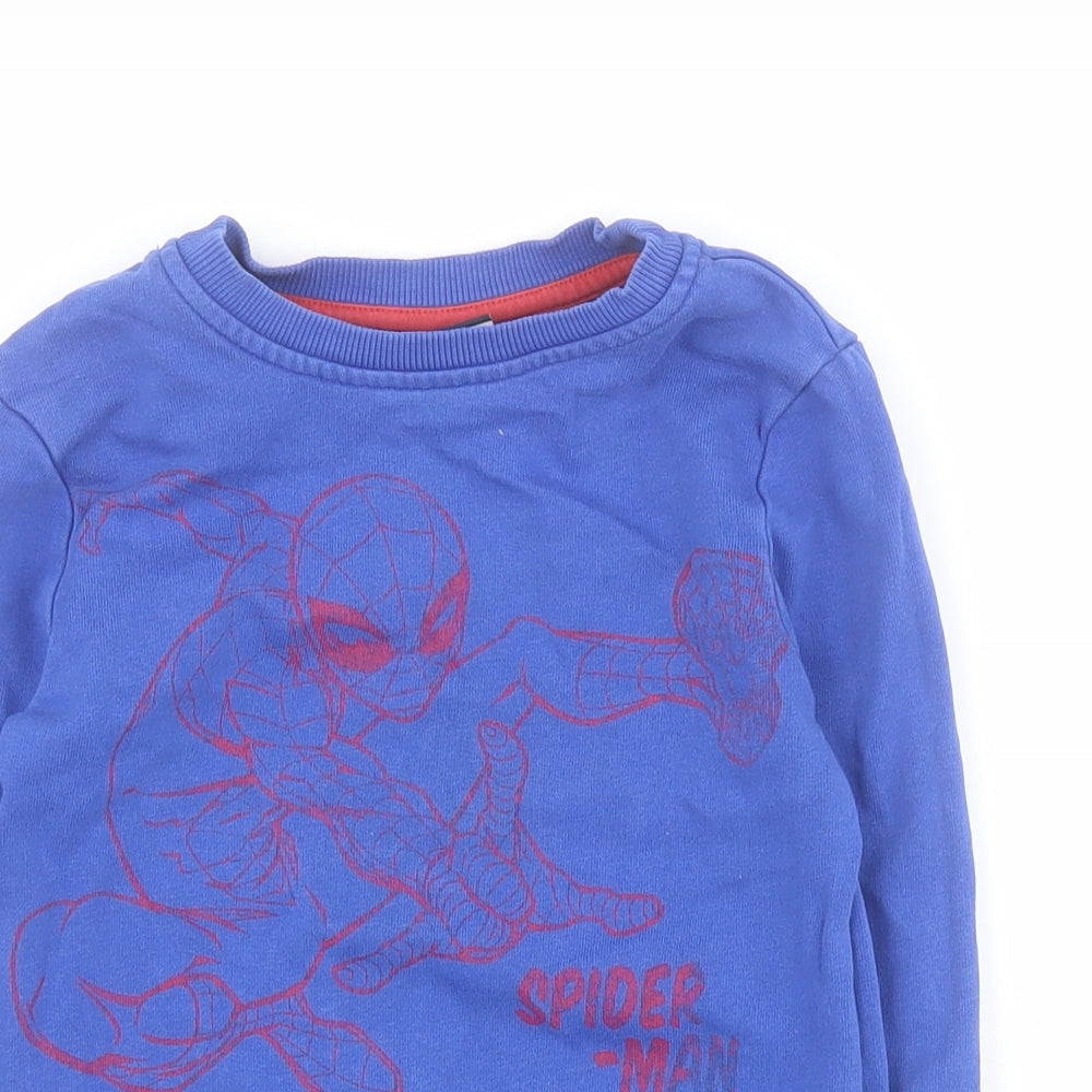 George Boys Blue  Cotton Pullover Sweatshirt Size 2-3 Years  Pullover - Spiderman