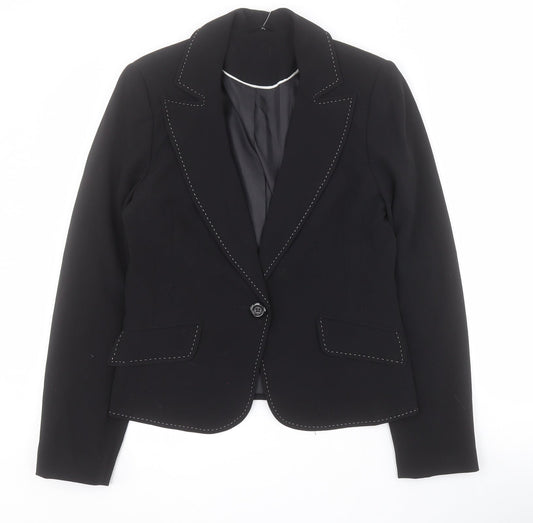 Dorothy Perkins Womens Black   Jacket Blazer Size 10  Button