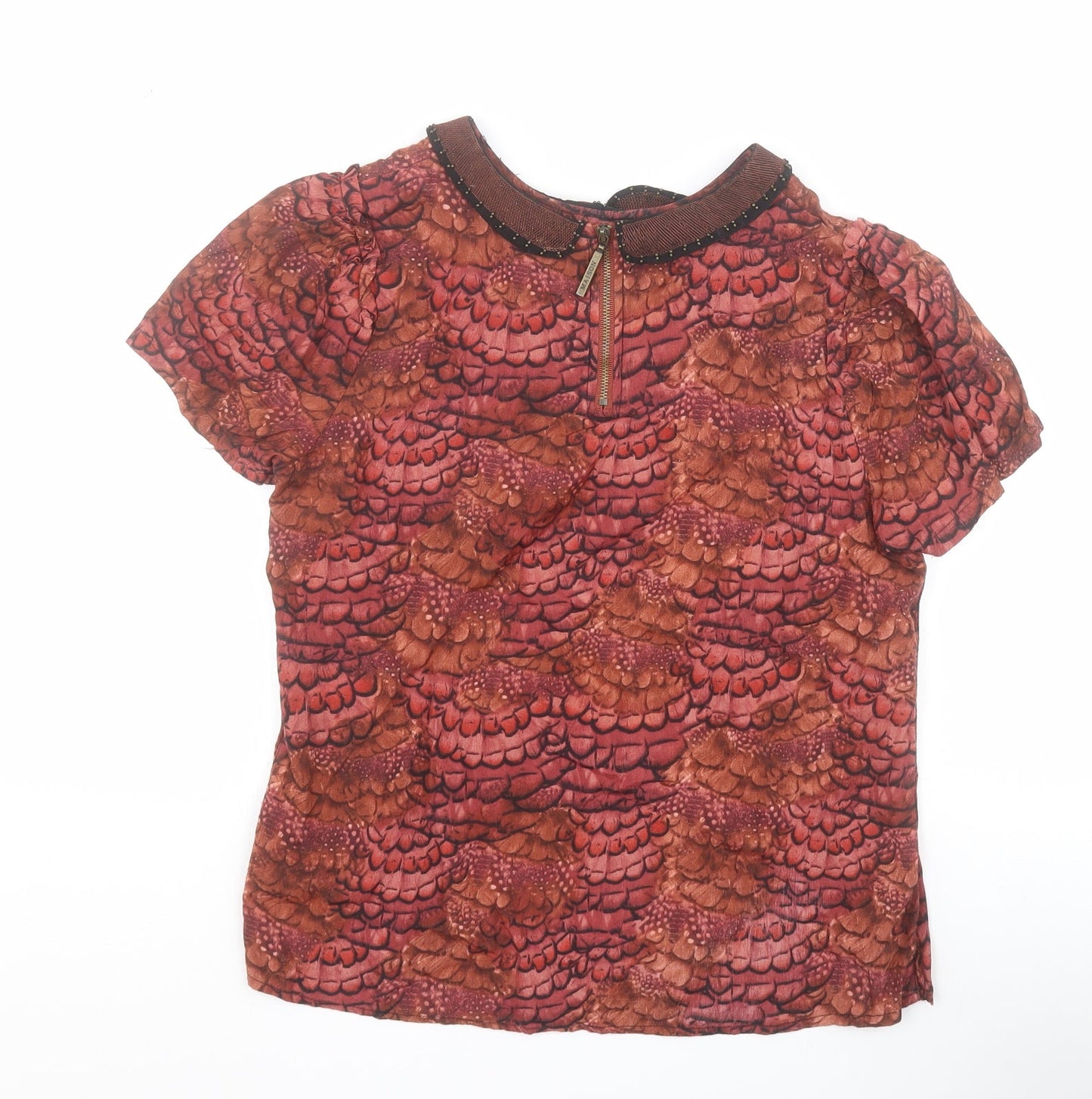 Maison Scotch Womens Brown  Viscose Basic Blouse Size S Collared