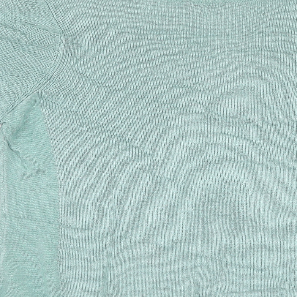 Per Una Womens Blue V-Neck  Viscose Pullover Jumper Size 16