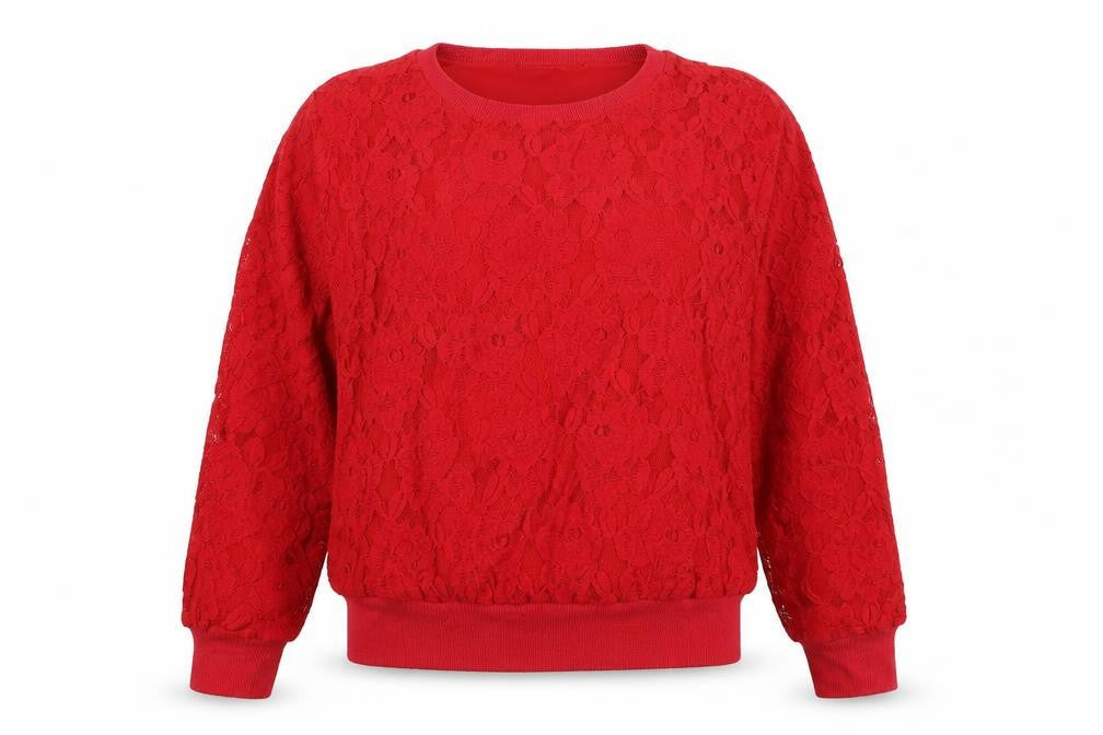 H&M Womens Red  Cotton Pullover Sweatshirt Size M  Pullover