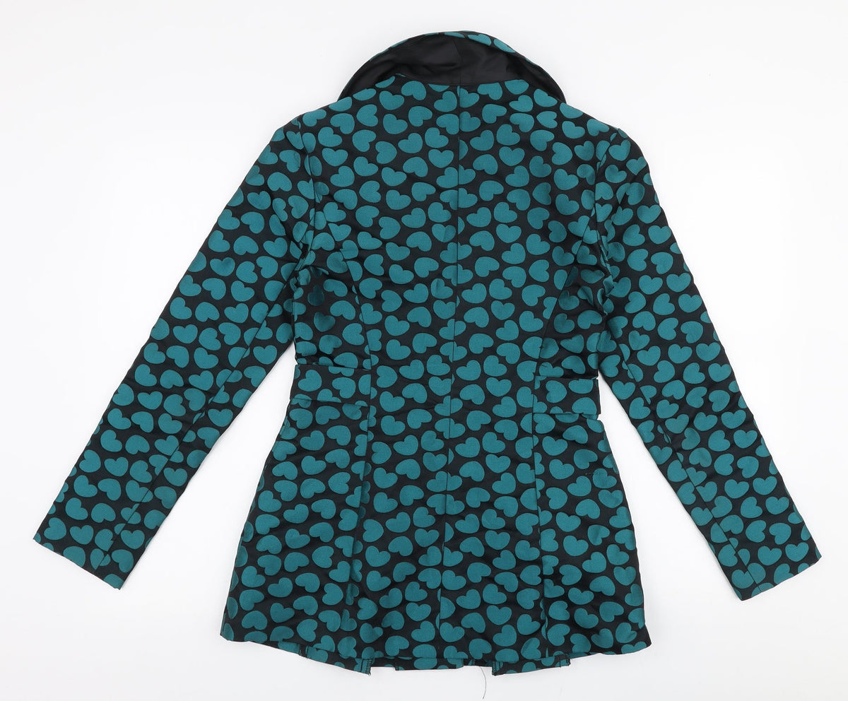 World Wide Wear Womens Green   Overcoat Coat Size 6  Button - Hearts