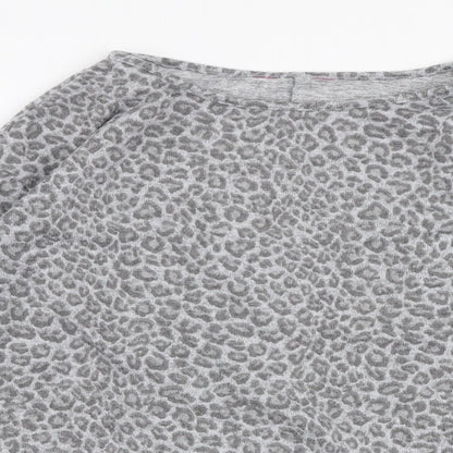 Preloved Young Dimension Girls Grey Round Neck Animal Print Polyester Pullover Jumper Size 11-12 Years  Pullover - Detail
