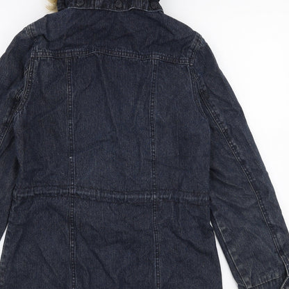 RE Womens Blue   Parka Coat Size 42  Zip