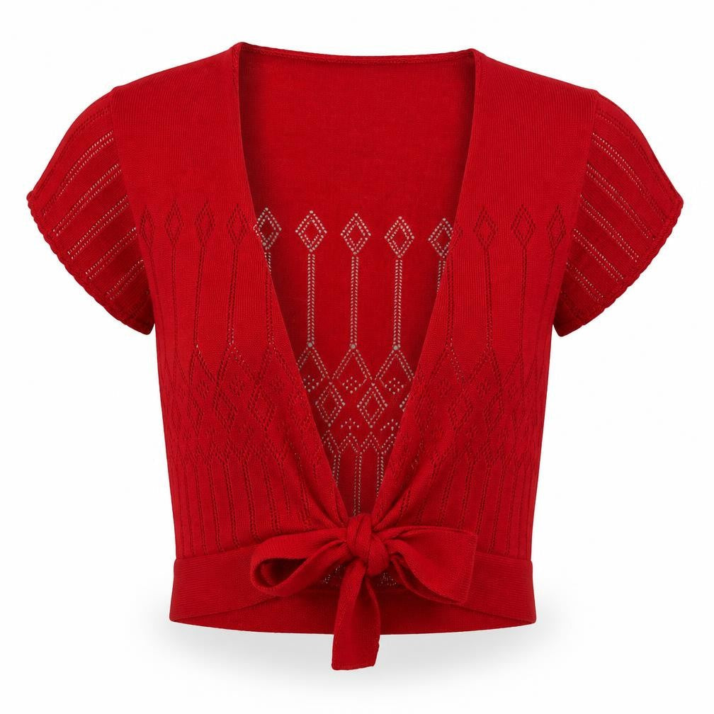 AMARANTO Womens Red V-Neck  Polyester Cardigan Jumper Size S