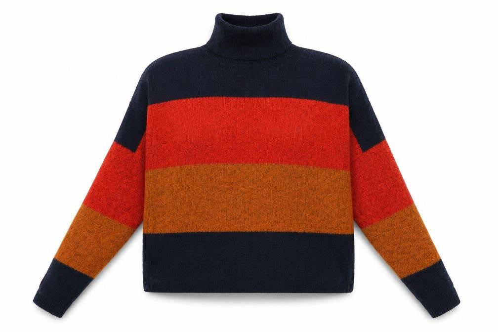 New Look Womens Multicoloured High Neck Striped Acrylic Pullover Jumper Size S