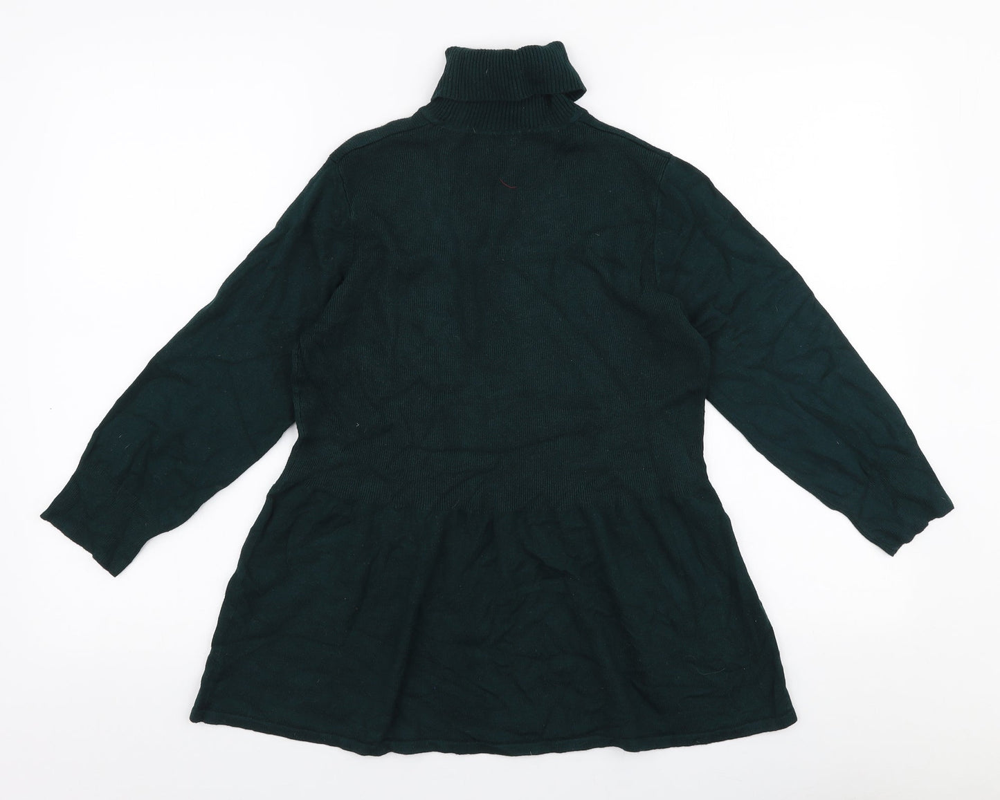 Preworn Womens Green Roll Neck  Polyester Pullover Jumper Size S
