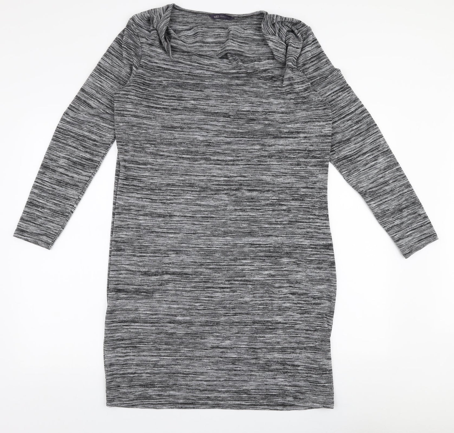 Marks and Spencer Womens Grey  Polyester A-Line  Size 16  Scoop Neck Pullover
