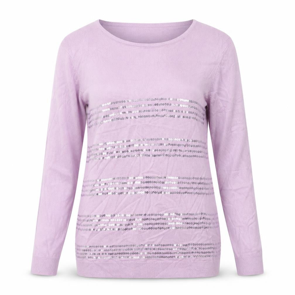 Damart Womens Purple Round Neck  Acrylic Pullover Jumper Size M
