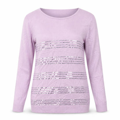 Damart Womens Purple Round Neck  Acrylic Pullover Jumper Size M
