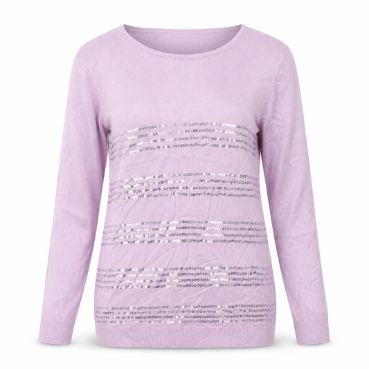 Damart Womens Purple Round Neck  Acrylic Pullover Jumper Size M