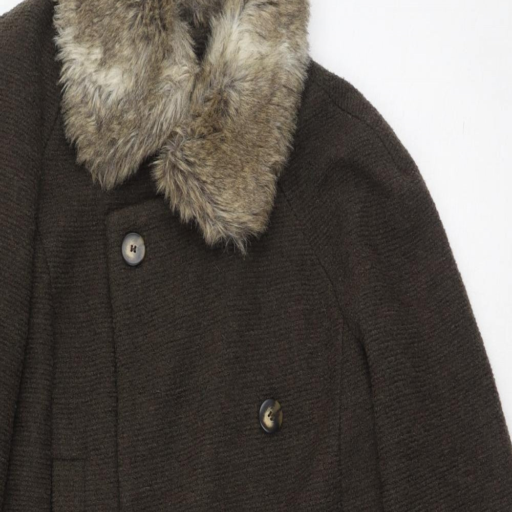 Zara Womens Green   Military Jacket Coat Size M  Button