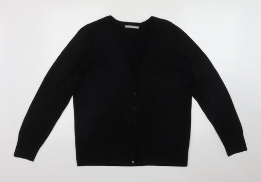 Marks and Spencer Womens Black V-Neck  Polyester Cardigan Jumper One Size