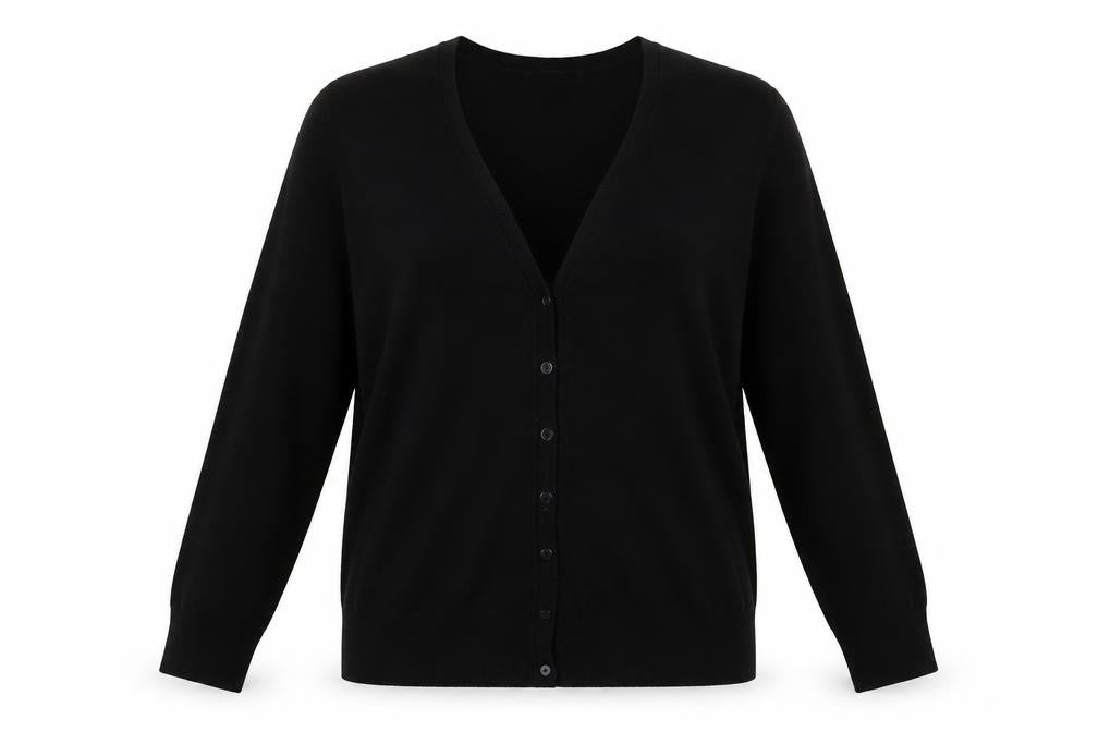 Marks & Spencer Womens Black V-Neck  Polyester Cardigan Jumper One Size
