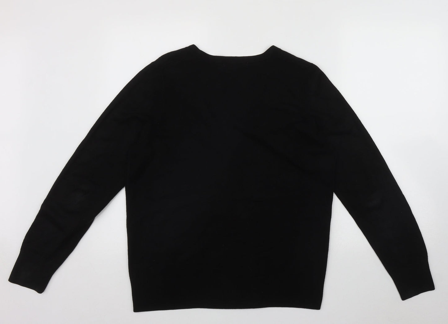 Marks and Spencer Womens Black V-Neck  Polyester Cardigan Jumper One Size