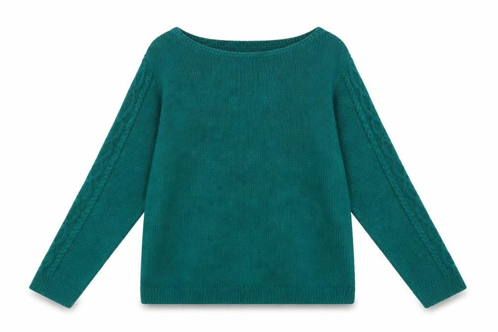 ISLE Womens Green V-Neck  Acrylic Pullover Jumper Size M