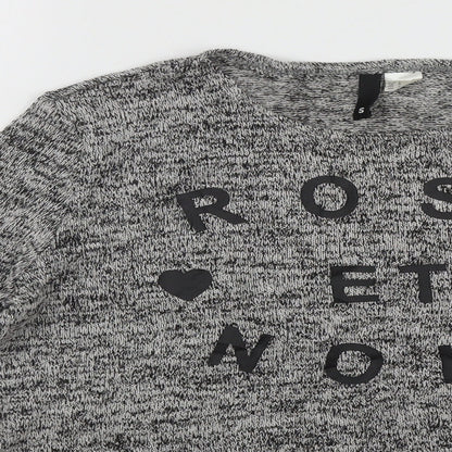 Divided by H&M Womens Grey Round Neck  Polyester Pullover Jumper Size S