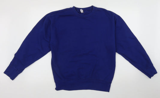 Casual classic Mens Black Round Neck  Polyester Pullover Jumper Size L