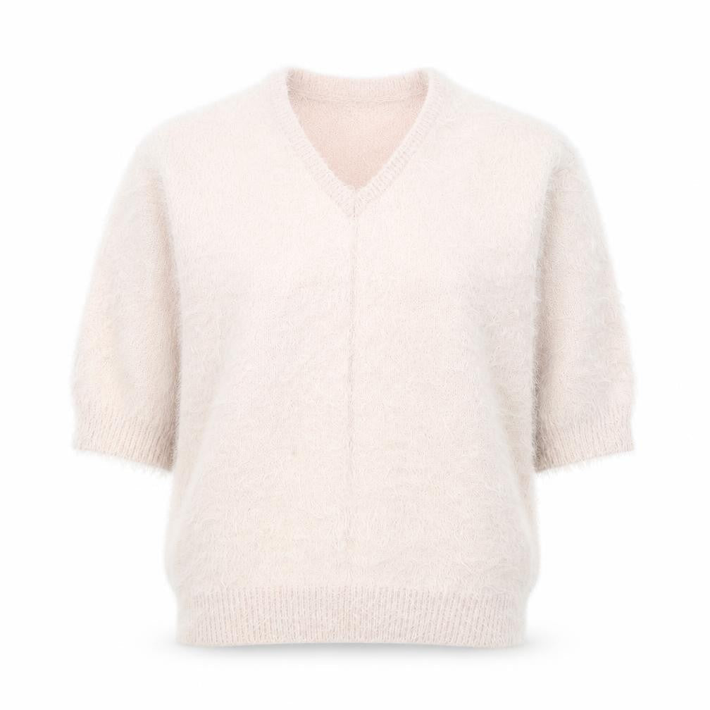 Preworn Womens Pink V-Neck  Nylon Pullover Jumper Size S