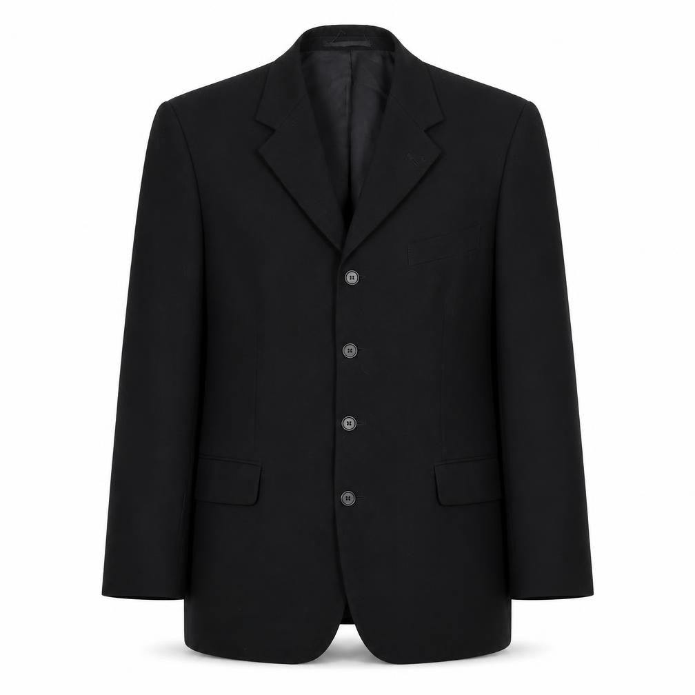 TOM ENGLISH Mens Black  Wool Jacket Suit Jacket Size L