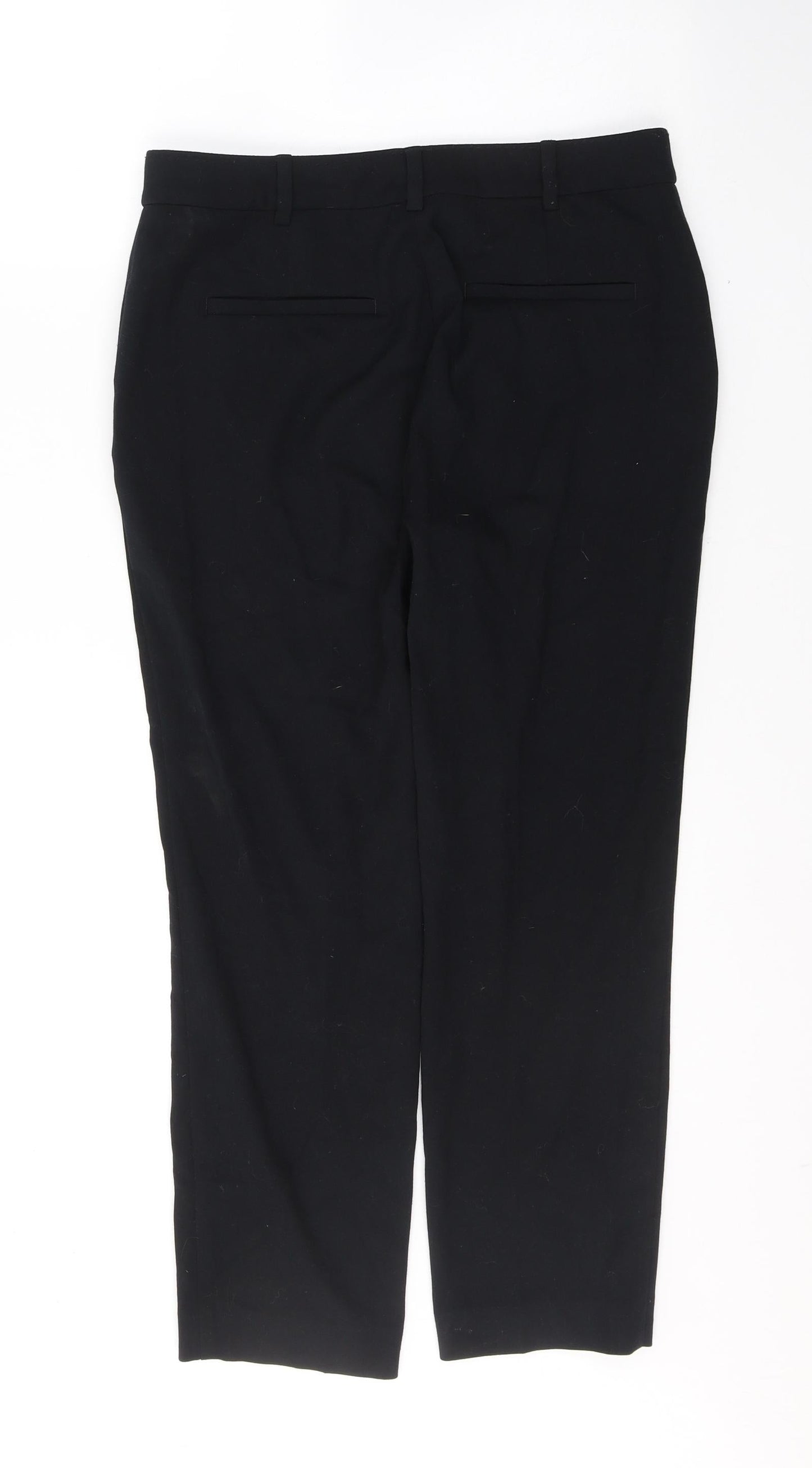 Marks and Spencer Womens Black  Polyester Trousers  Size 10 L25 in Regular