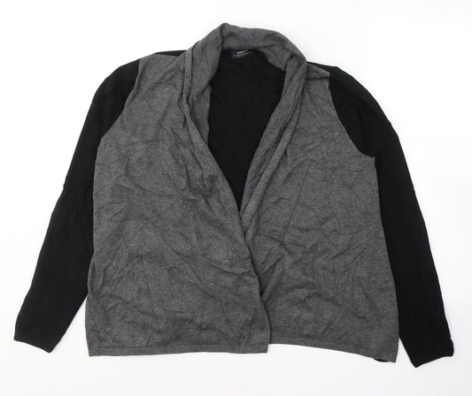 Papaya Womens Grey V-Neck  Viscose Cardigan Jumper Size 16