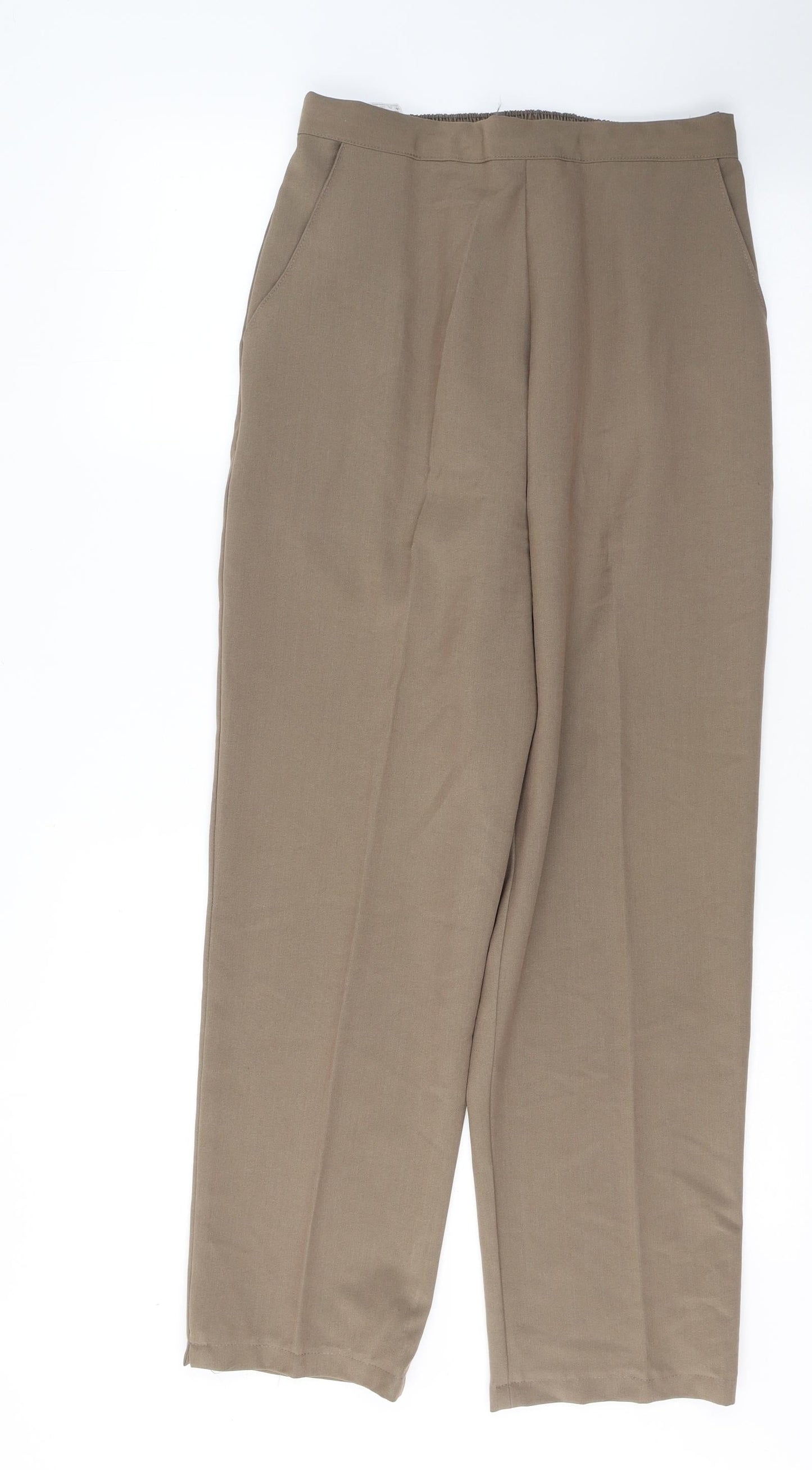 Preworn Womens Brown  Polyester Trousers  Size 16 L27.5 in Regular
