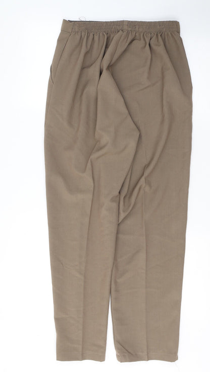 Preworn Womens Brown  Polyester Trousers  Size 16 L27.5 in Regular