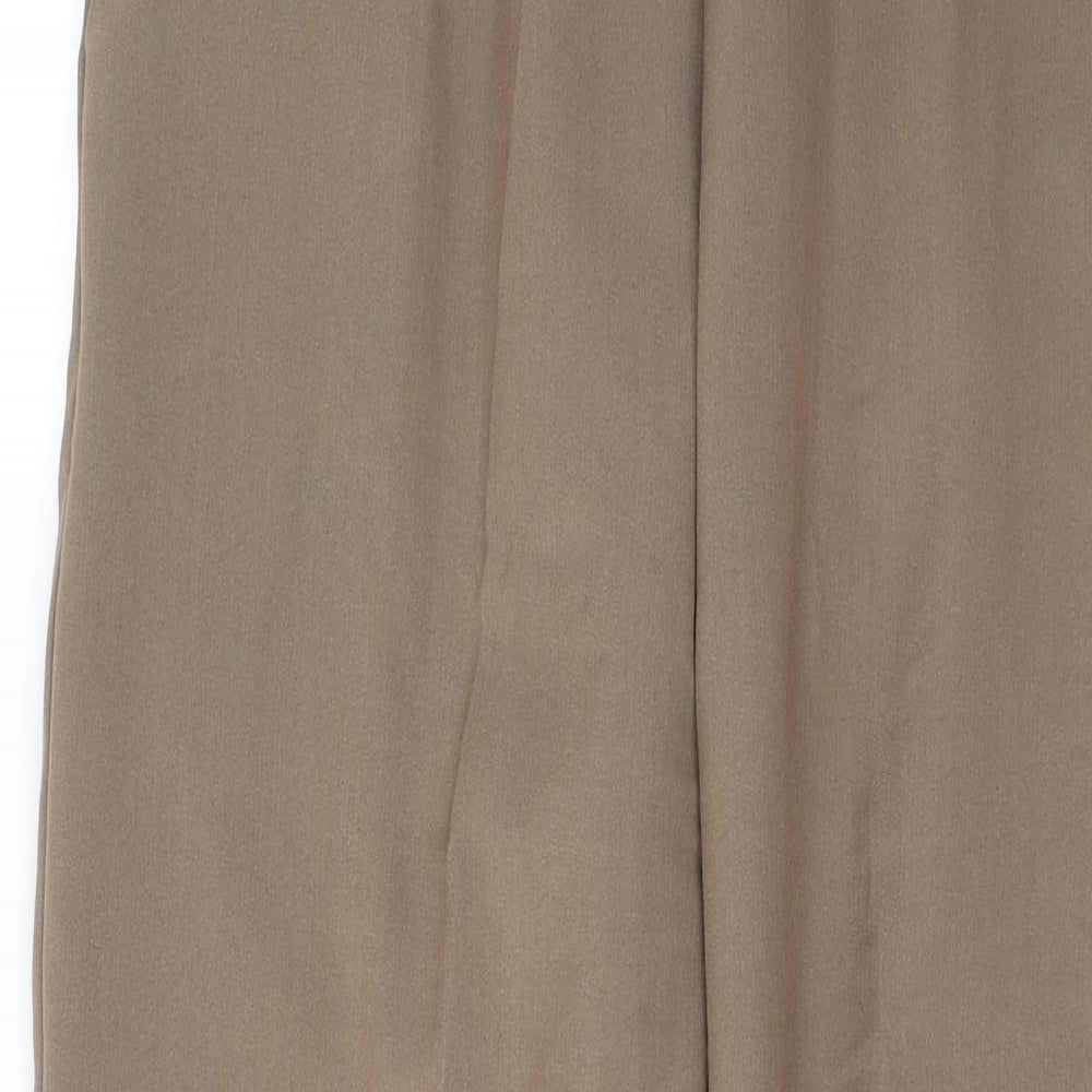 Preworn Womens Brown  Polyester Trousers  Size 16 L27.5 in Regular