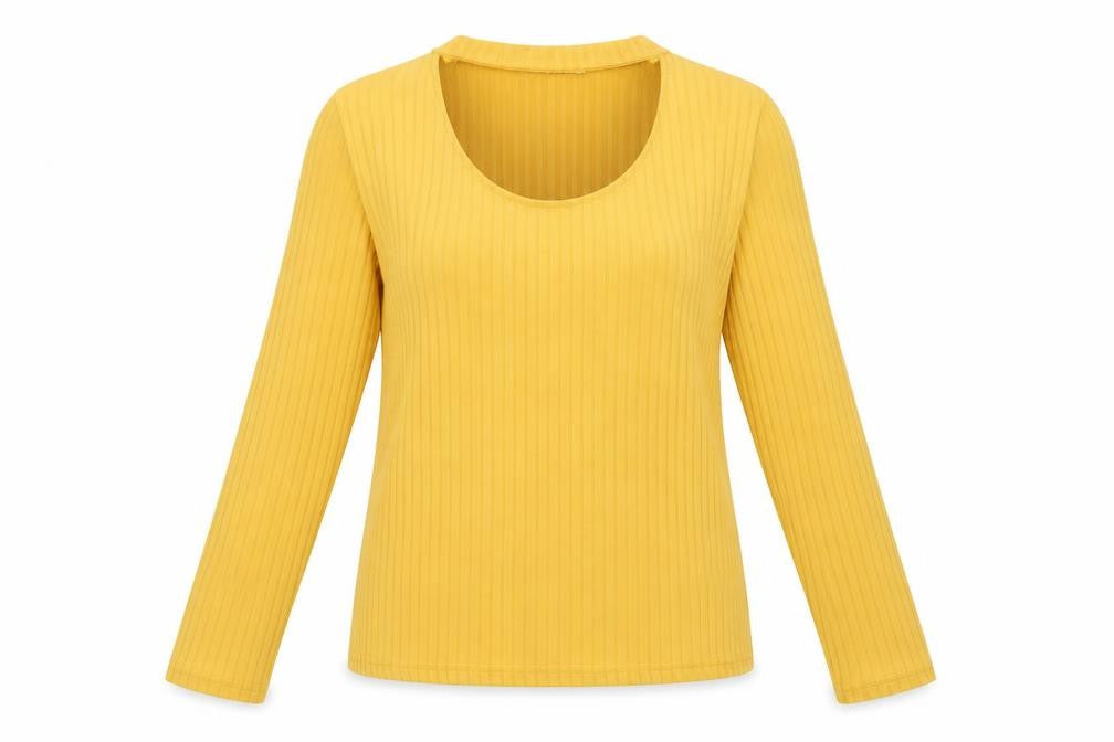 Quiz Womens Yellow Crew Neck  Polyester Pullover Jumper Size 14