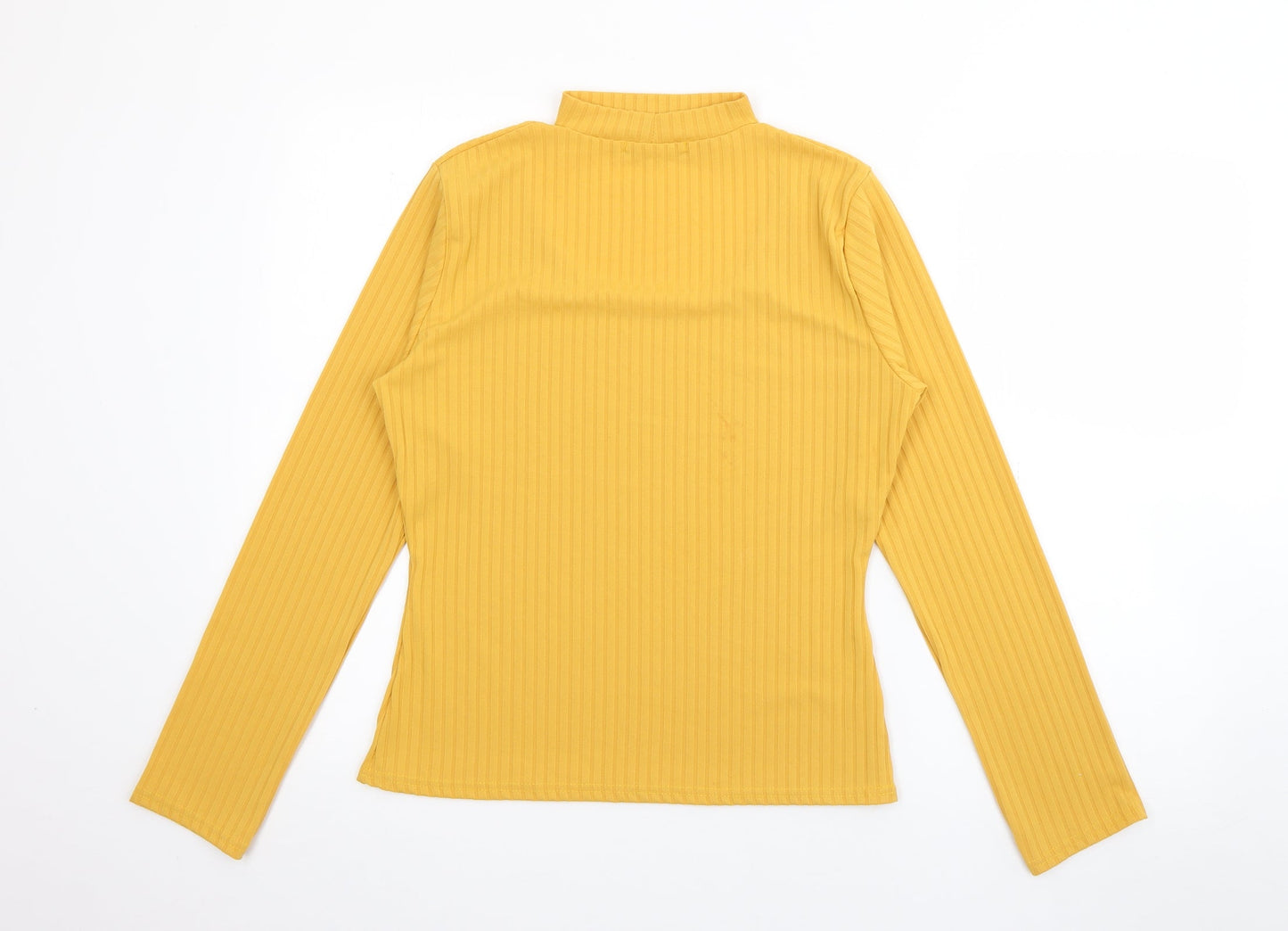 Quiz Womens Yellow Crew Neck  Polyester Pullover Jumper Size 14