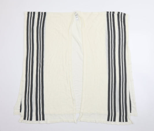 Marks and Spencer Womens Ivory V-Neck Striped Acrylic Wrap Jumper One Size