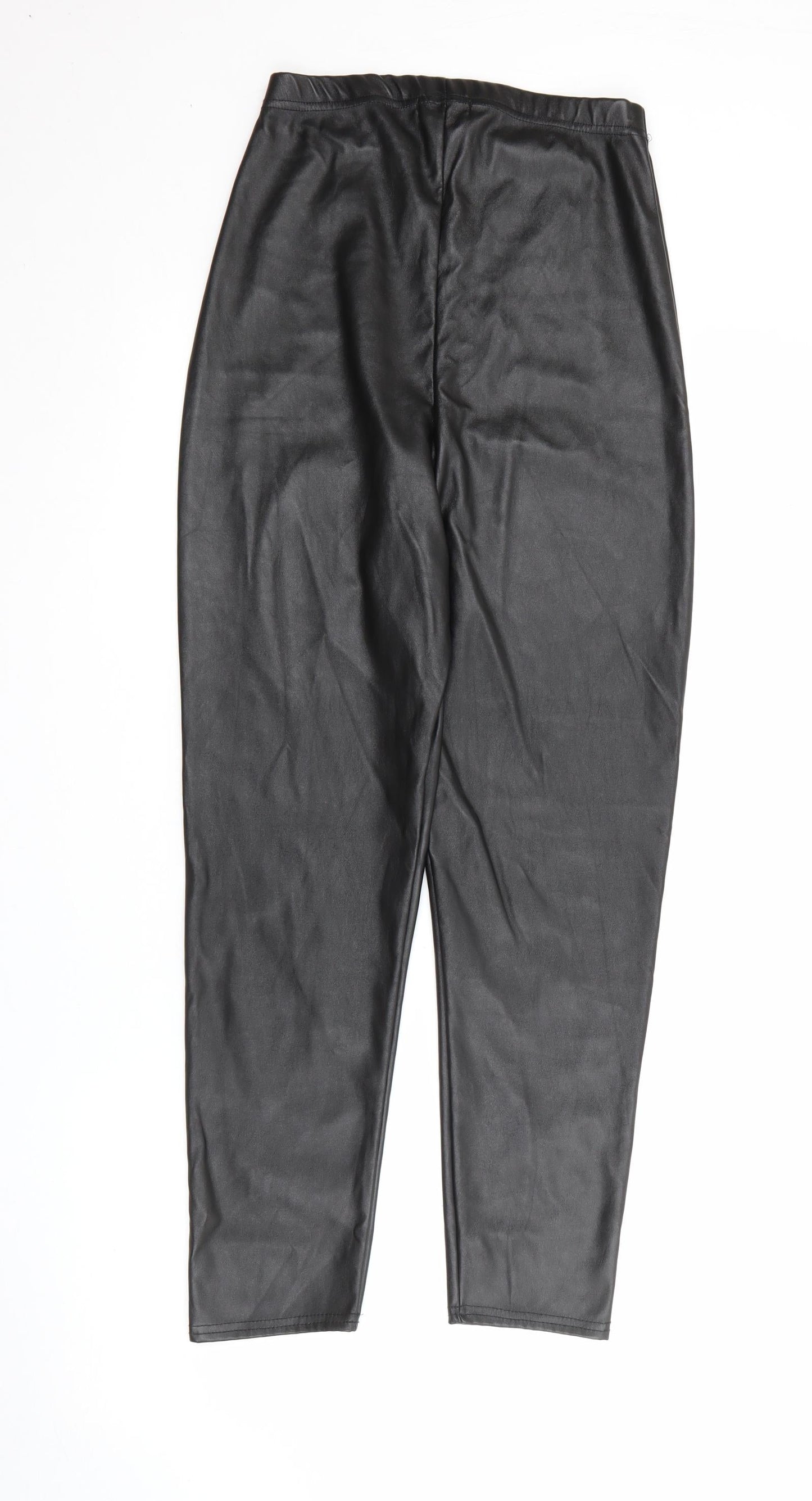 PRETTYLITTLETHING Womens Black  Polyester Pedal Pusher Leggings Size 8 L24 in