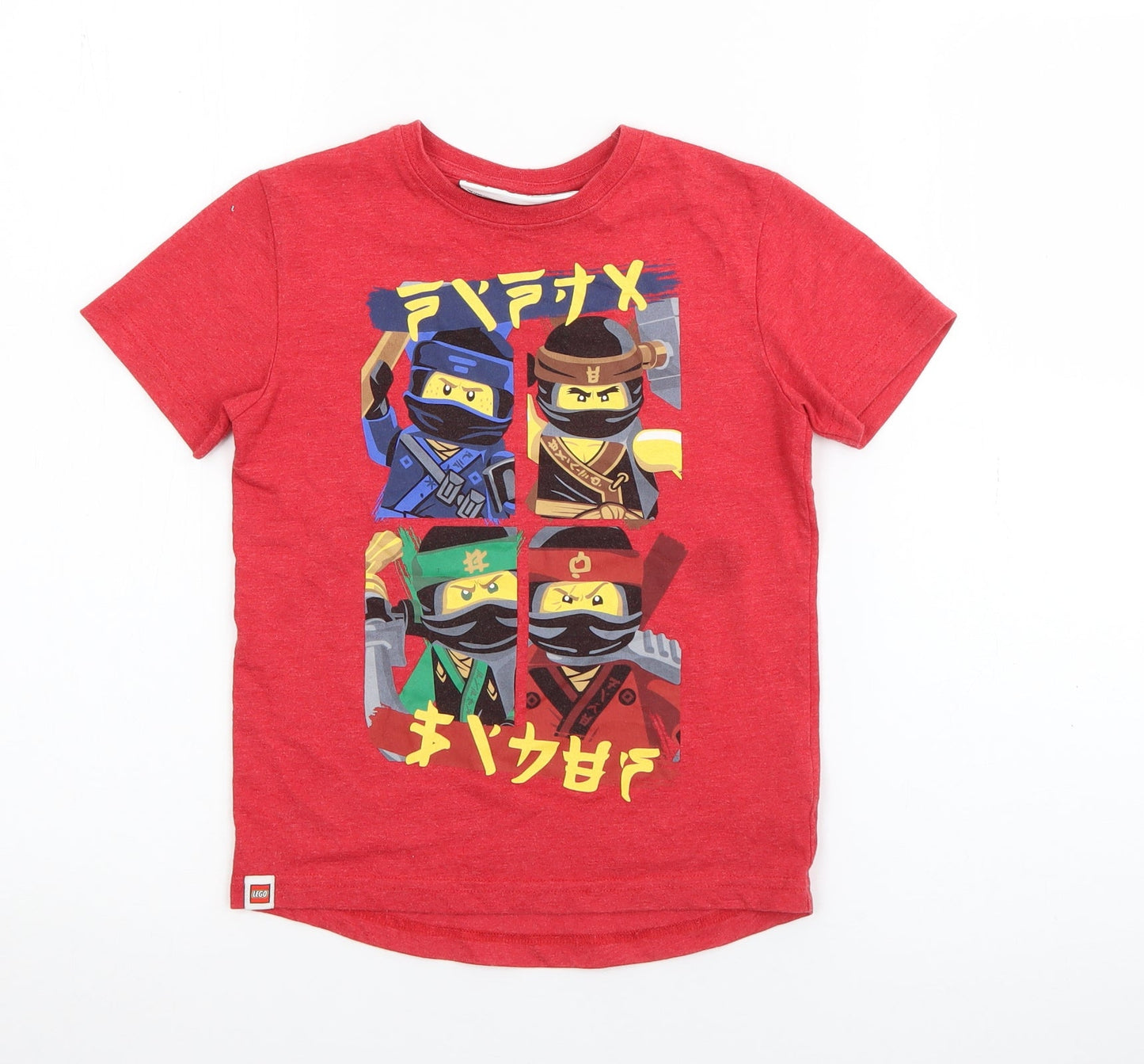 NEXT Boys Red  Cotton Pullover T-Shirt Size 4 Years Crew Neck  - Lego
