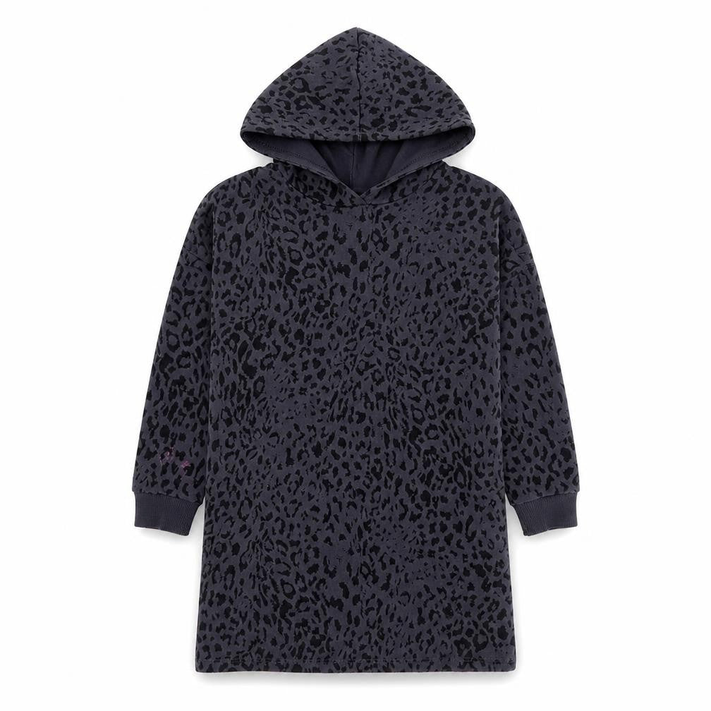 George Girls Blue Animal Print Cotton Pullover Hoodie Size 5-6 Years