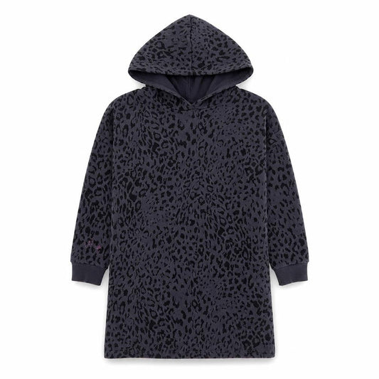 George Girls Blue Animal Print Cotton Pullover Hoodie Size 5-6 Years