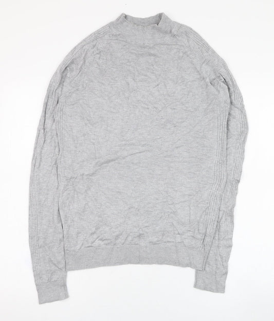 River Island Womens Grey Mock Neck  Viscose Pullover Jumper Size S